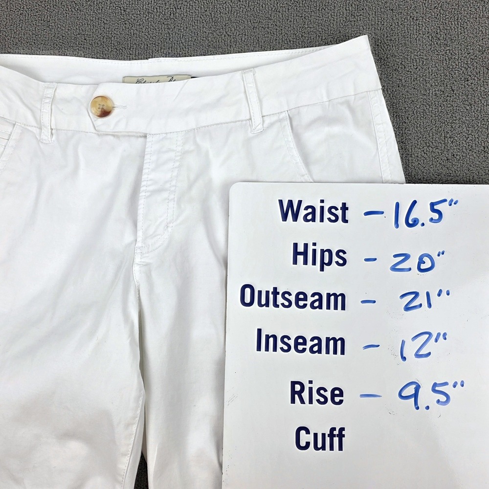 Christopher Blue Womens White Stretch Cotton Bermuda Shorts Size 8 Knee Length - Picture 9 of 9